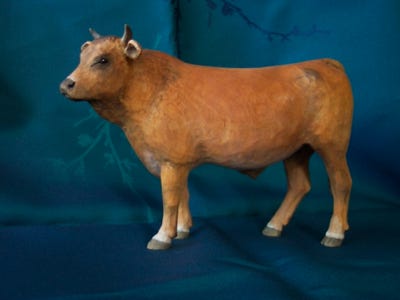 Krippenfigur Ochse Holz