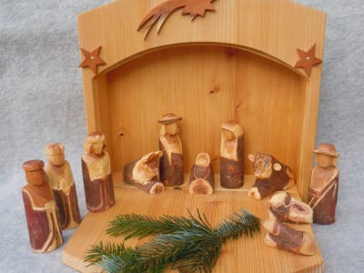 Krippe Holz Koffer, Kofferkrippe