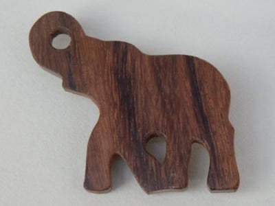 Anstecknadel Elefant Holz