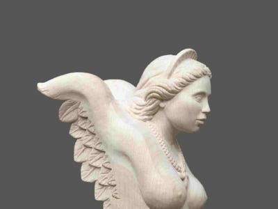 Engel Schnitzerei geschnitzt Handarbeit Holz Bildhauerei