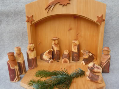 Krippe Holz Koffer, Kofferkrippe