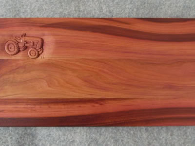 Frühstücksbrett Vesperbrett Traktor Relief Holz