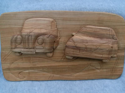 Frühstücksbrett Vesperbrett Relief Holz