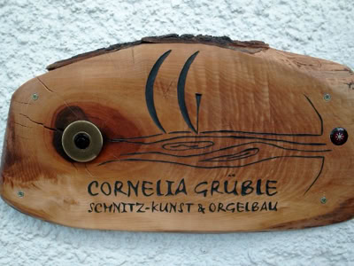 Türschild Klingelschild Relief Holz
