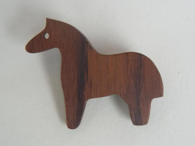 Anstecknadel Elefant Holz