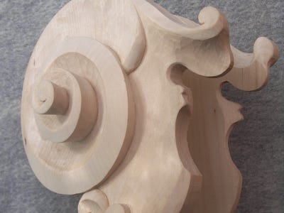 Volute Musik Instrument Schnitzerei geschnitzt Handarbeit Holz Bildhauerei