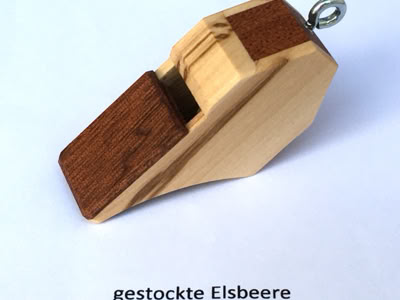 Trillferpfeife, Pfeife, Schüsselanhänger Holz