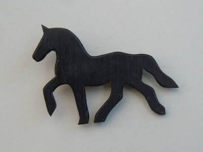 Anstecknadel Pferd Holz